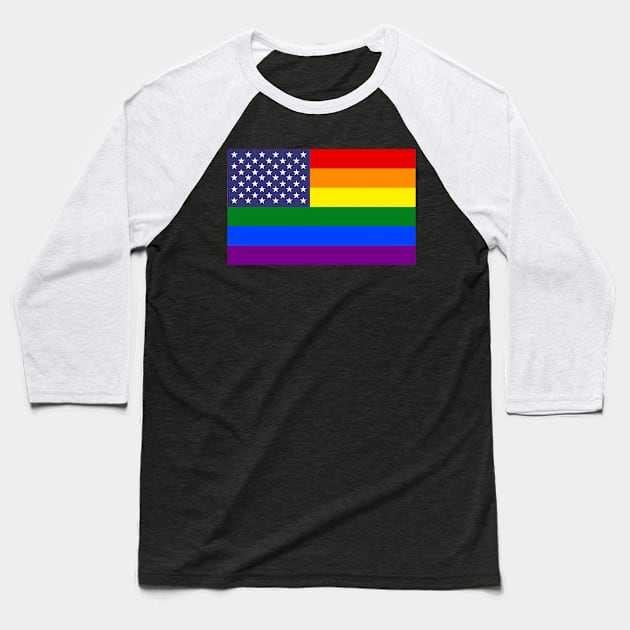 lgbt american flag Baseball T-Shirt by Pridish